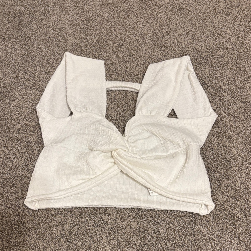 SHEIN White Twist Front Tank Top